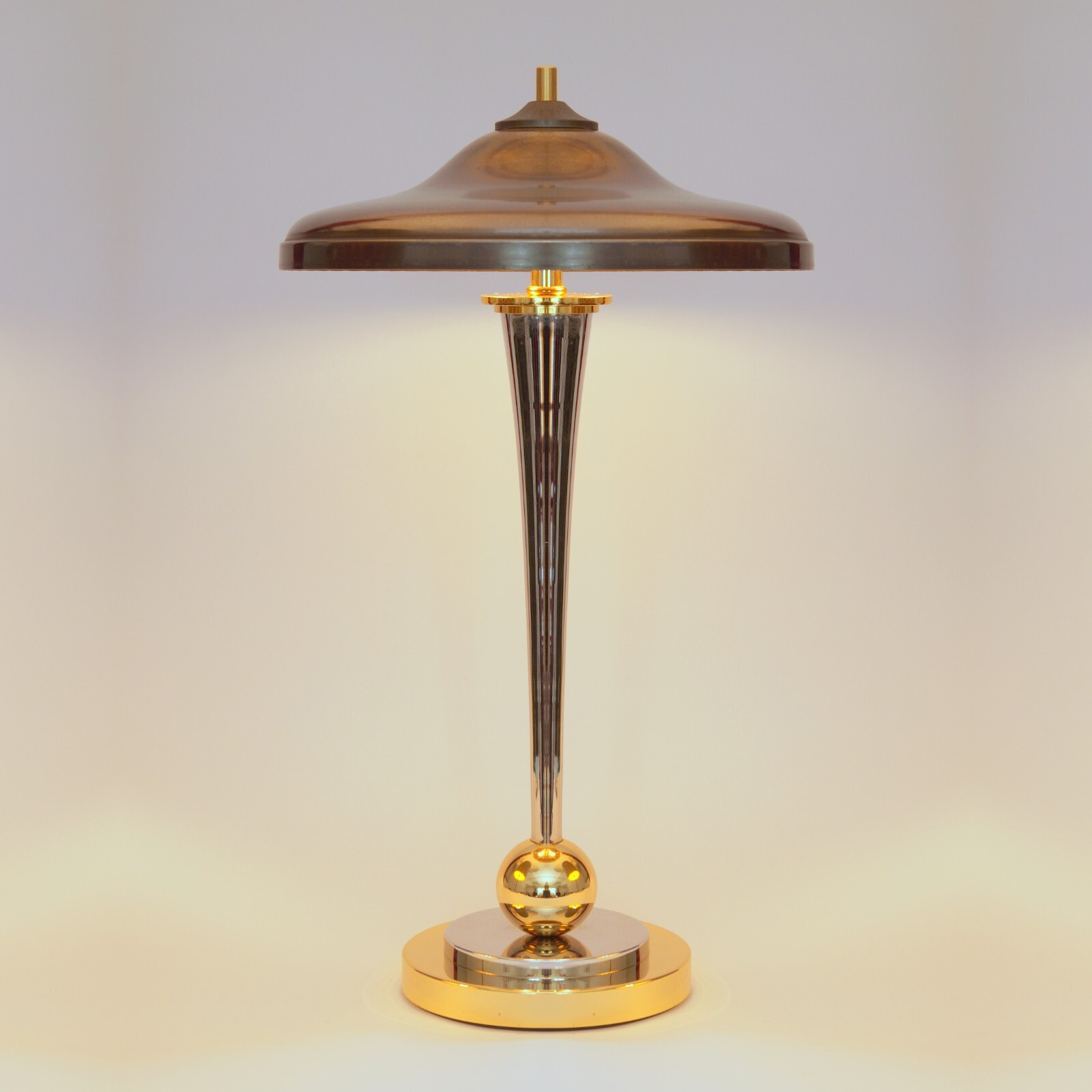 Art Deco Desk Lamp "VANDENBERGH" Unique Design Chrome Brass Lamp