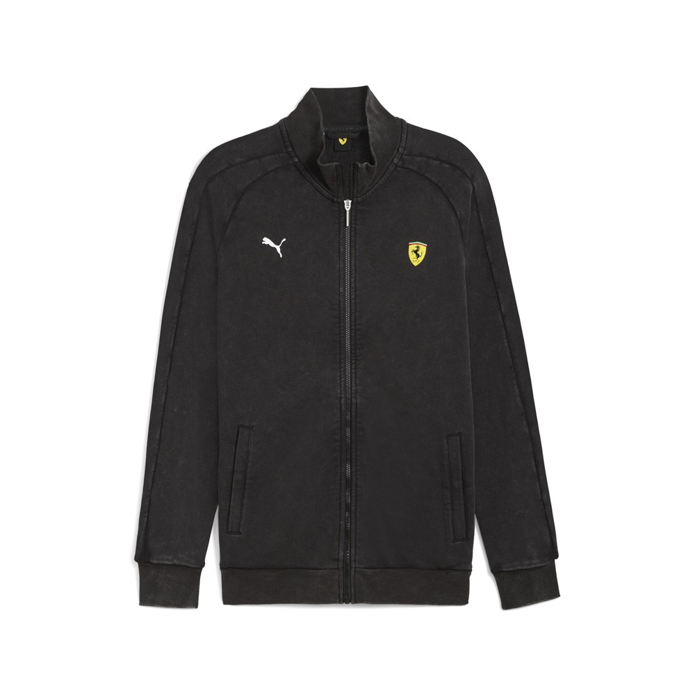 PUMA Scuderia Ferrari T7 Full Zip Jacket Mens Black Casual Athletic Outerwear 63
