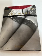 Frederick  s Of Hollywood Legwear Thigh High Scallop Lace Black Medium