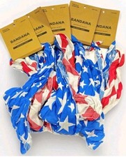 American Flag Bandana On Size 22" x 22  -New Bulk Lot Of 5 4th Of July