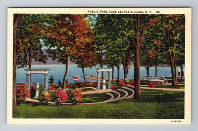 #ad Lake George Village NY New York Public Park Vintage Postcard $0.99