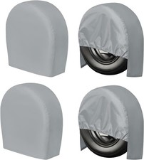 Rv Tire Covers Set Of 4 - Uv Resistant Trailer Wheel Covers For Camper
