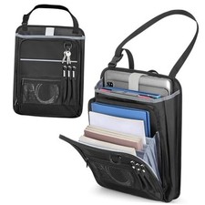 Car Front Seat Organizer with Accordion File Pocket, Passenger Seat Organizer