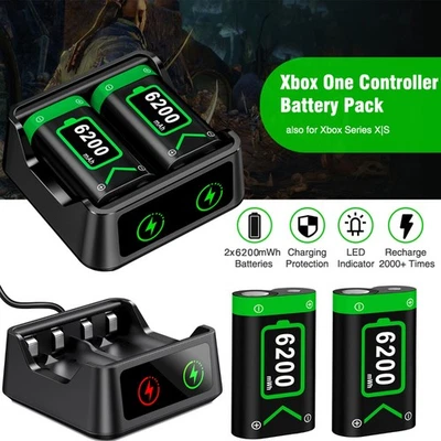 HELLCOOL 6200mWh Rechargeable Battery Pack Charger Station for Xbox Series X|S/Xbox One,