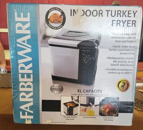 Faberware Indoor Electric Turkey Fryer Boiler 14lb FW-201626 Deep Fryer Xl New!!