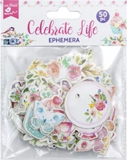 Little Birdie Ephemera Embellishment 50/Pkg-Celebrate Life - 6 Pack