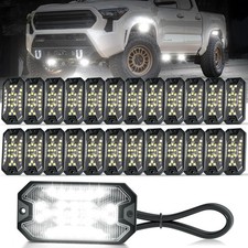 20 Pods Pure White Rock Lights 6000K Pure White 27 LEDs Super Bright LED Unde...