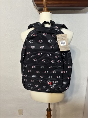 Champion Backpack Black Interior laptop compartment Adjust strap Youth Unisex