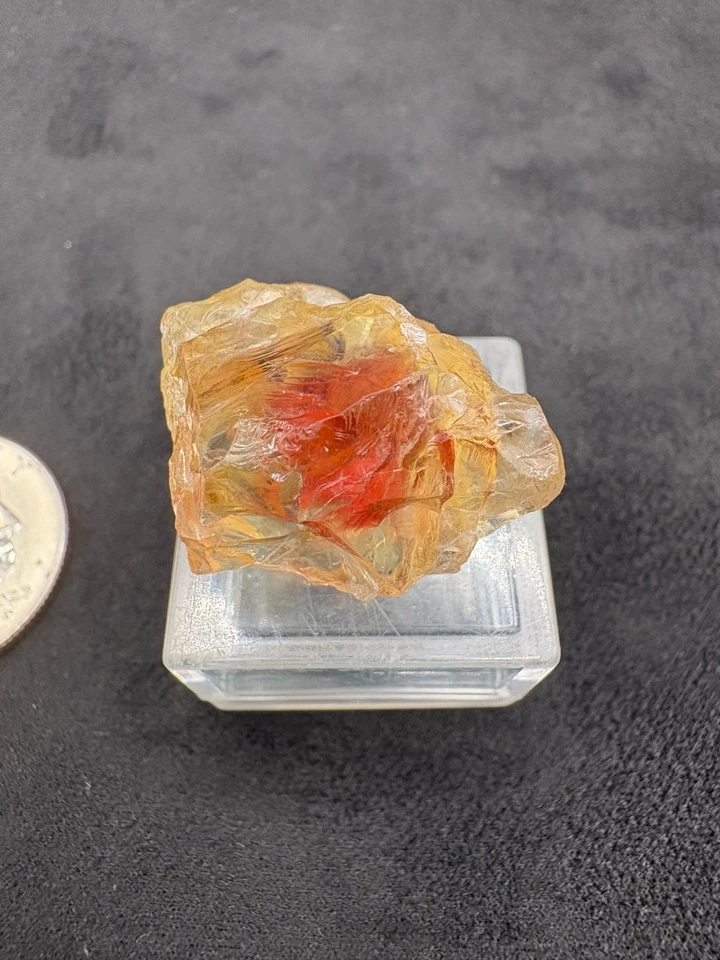 Piedra solar Oregon, gema áspera de alta calidad, piedra preciosa roja sin cortar, 35ct 7g 20x27x17 mm Foto 4 de 4