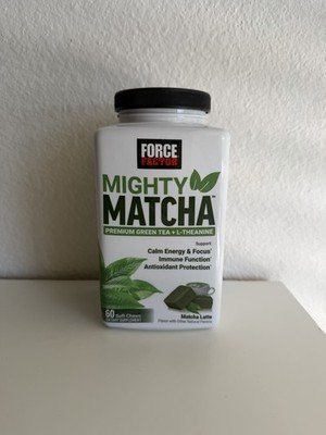 Force Factor Mighty Matcha Organic Green Tea L-Theanine Energy Focus Chews 60