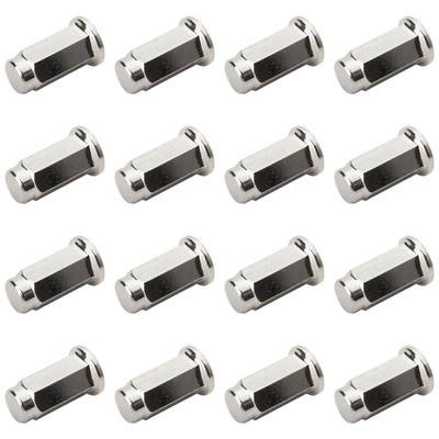 (16 Pack) ITP ALUG15BXb05f-4d1b4e-16X Flat Base Chrome Lug Nut 10mm x 1.25mm