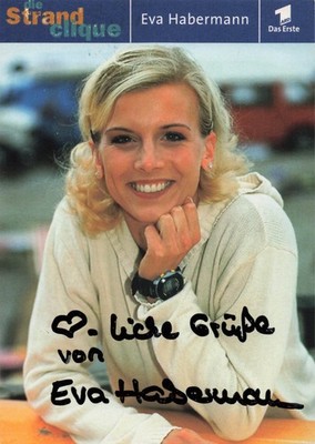 Eva Habermann, original autograph, old autograph card, including ''The Beach Clique''
