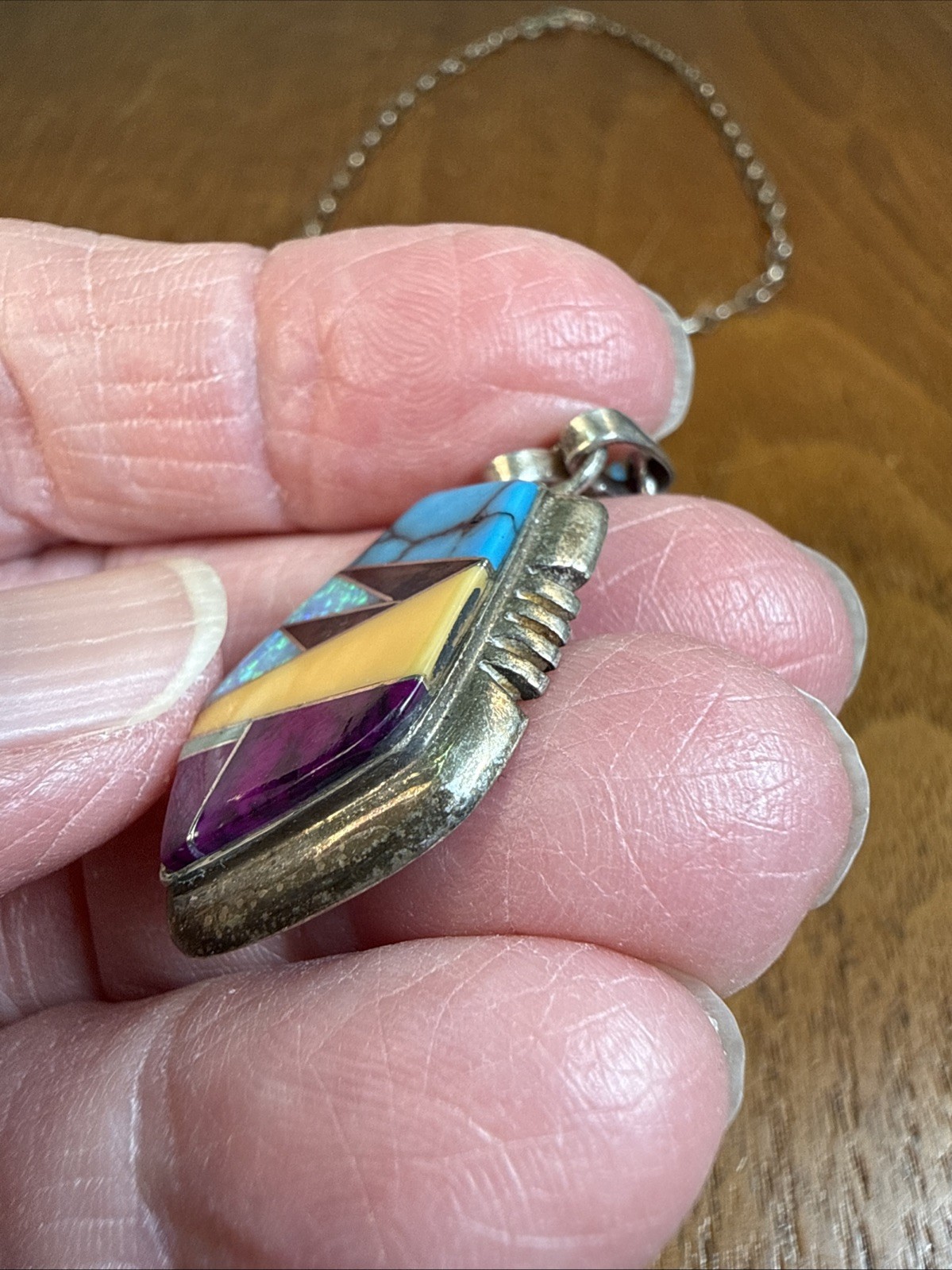 Native American Multi Gemstone Channel Inlay Ster… - image 3