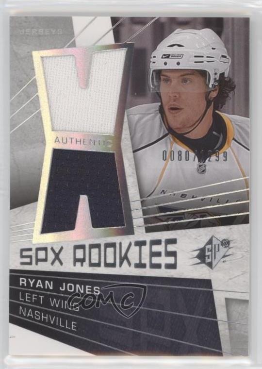 2008-09 SPx Rookies Jerseys 80/1299 Ryan Jones #154 Rookie RC 2d8