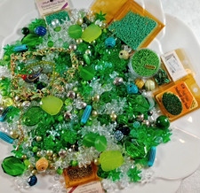 1.25 Lb Green Mixed Bead Lot Glass Acrylic Crystal Seed Craft Jewelry DIY