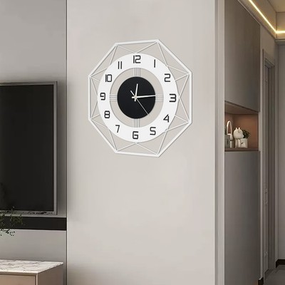 Modern Wall Clock - Silent Battery Powered Analog , Easy Mount
