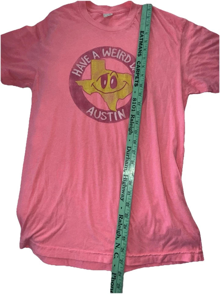 Camiseta De Colección Austin Have A Weird Day Texas Puntada Única Neón Rosa Caliente M Unisex Foto 2 de 4