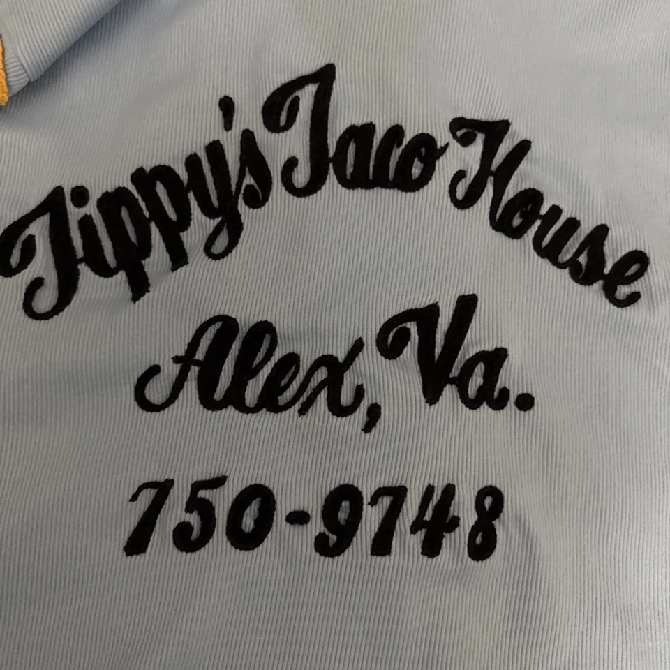 Camisa de boliche vintage años 60 para mujer azul bordada Hilton Taco VA Foto 2 de 4