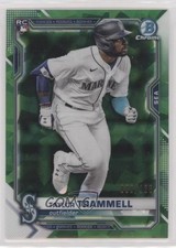 2021 Bowman Chrome Sapphire Edition Green Refractor /125 Taylor Trammell #61 3e3