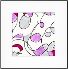 SEXY KISSES; Abstract Expressionist Mixed-Media Original PAINTING - FRAMED