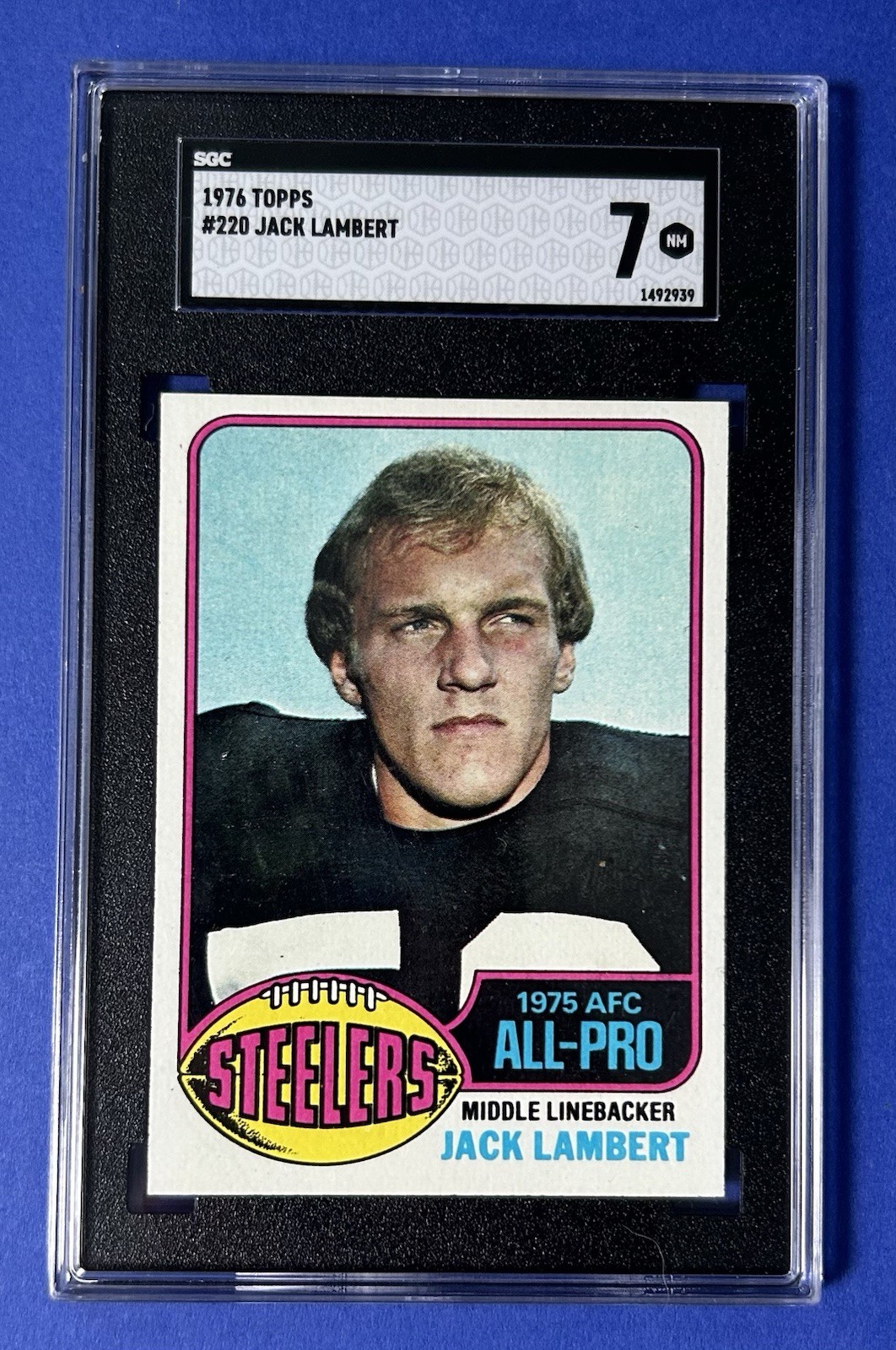1976 Topps Jack Lambert Pittsburgh Steelers #220 SGC 7 NM
