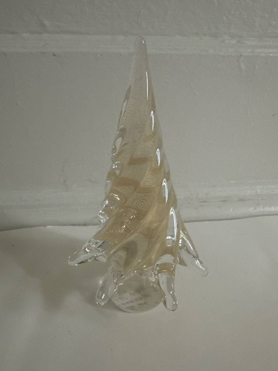 Vintage Murano Glass Christmas Tree Gold Swirl Figurine 1995 | eBay