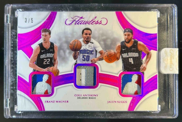 2024-25 Flawless Franz Wagner Cole Anthony Jalen Suggs Patch NBA Logoman #3/5