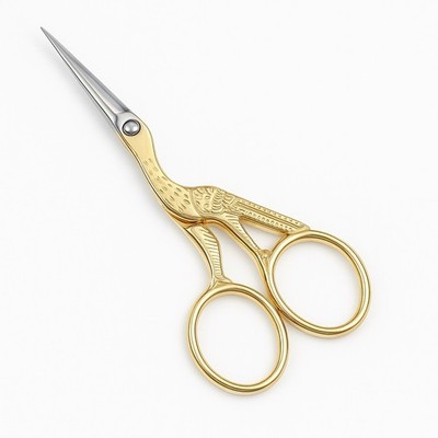 Gold Stork Embroidery Scissors Vintage Sewing Thread Craft Cutter