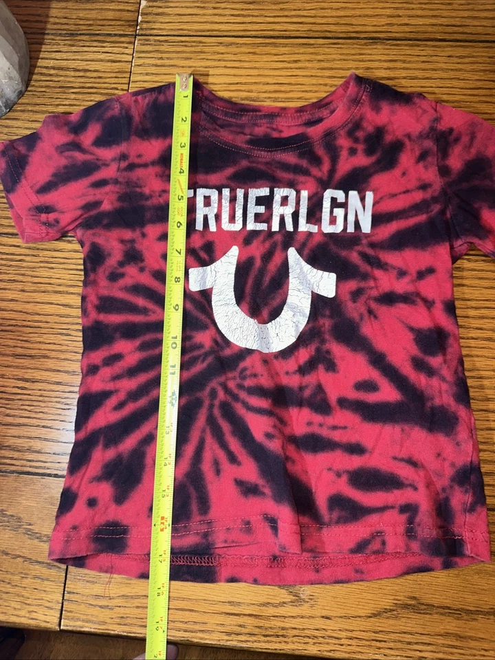 Camiseta masculina genuína Try Religion vermelha e preta tamanho 6 - Imagem 2 de 4