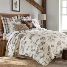 Levtex Home - Moutain Lodge Toile Quilt Set - King Quilt and Two King Shams