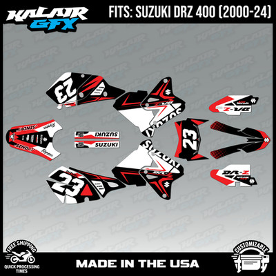 Graphics kit for Suzuki DRZ400 SM, S and E (2000-2024) Evader Red