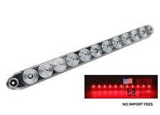 15" Clear Red Multi-function Stop Turn Tail Marker Trailer Light LED Bar Truck