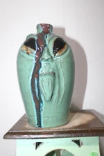 dal burtchaell  alien FACE jug, folk art, pottery 10''x7''