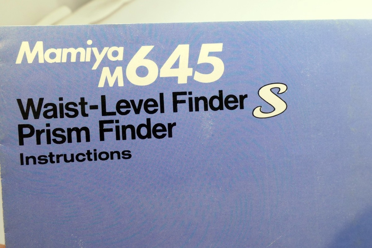 Mamiya M645 Waist Level finder Instruction Manual Guide 645 1000S
