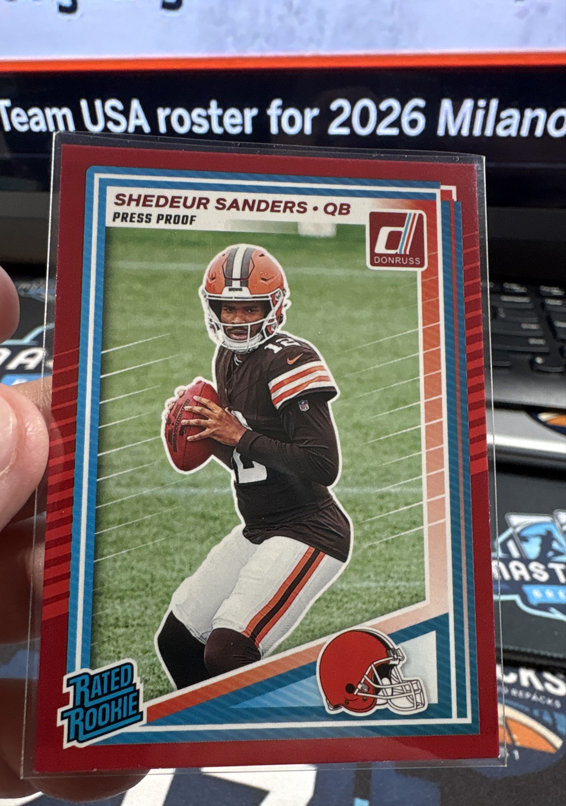 2025 Panini Donruss - Rated Rookie Shedeur Sanders #306 Press Proof Red (RC)
