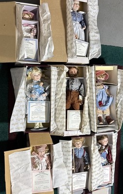 Complete Set 8 Little House On The Prairie Dolls Ma Pa Mary Laura Carrie Grace +