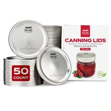 FORJARS Canning Lids size Regular Mouth (70 mm), 50-Pack with stainless steel.