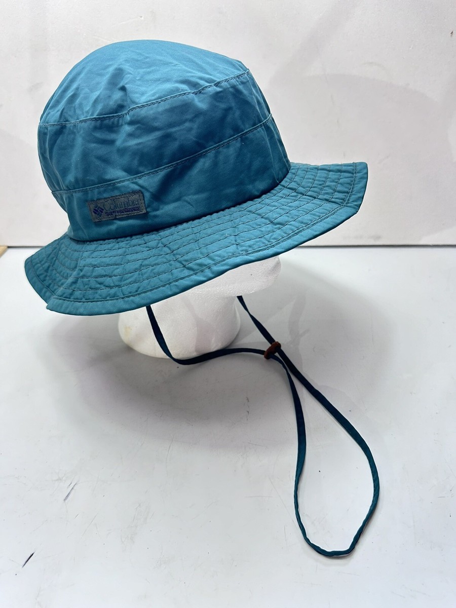 Columbia Bucket Hat Womens Medium Blue Sun Casual Made In USA 