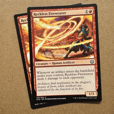 MTG ~ 2x ~ Reckless Fireweaver ~ KLD Kaladesh ~ #126 ~ English ~ LP/MP