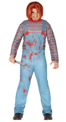 Killer Puppe Herren Kostüm für Halloween Horror Party Gr. M-L