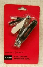 Essence of Beauty 6in1 DELUXE MANICURE TOOL Nail Clipper File Buffer Pusher NEW!