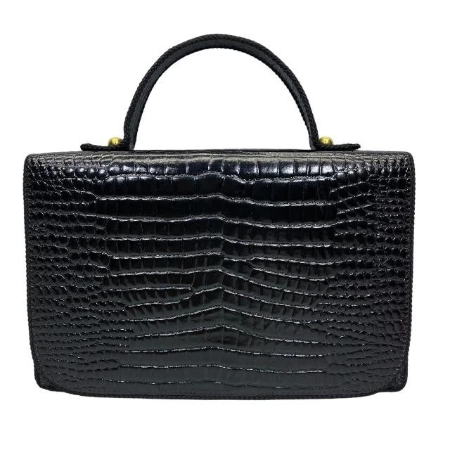 Christian Dior sac à main vintage mini sac croco noir occasion simple 202411R