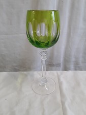 Weinglas Überfangglas olivgrün Schliff Bleikristall WMF Cristal Cabinet Sammler