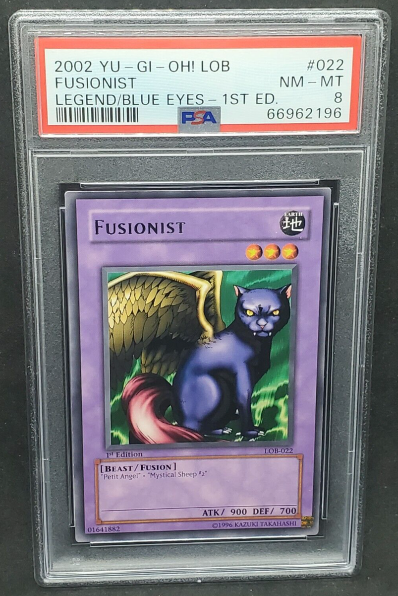 Yugioh PSA 8 NM-MT Fusionist LOB-022 1st Edition Rare Legend of