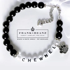 Personalized Beaded Necklace for Dogs Cats Custom Handmade Pet Jewelry Gifts