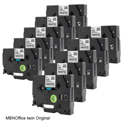 MBNOFFICE TZe221 Brother Schriftband alternativ kein Original 10er Set