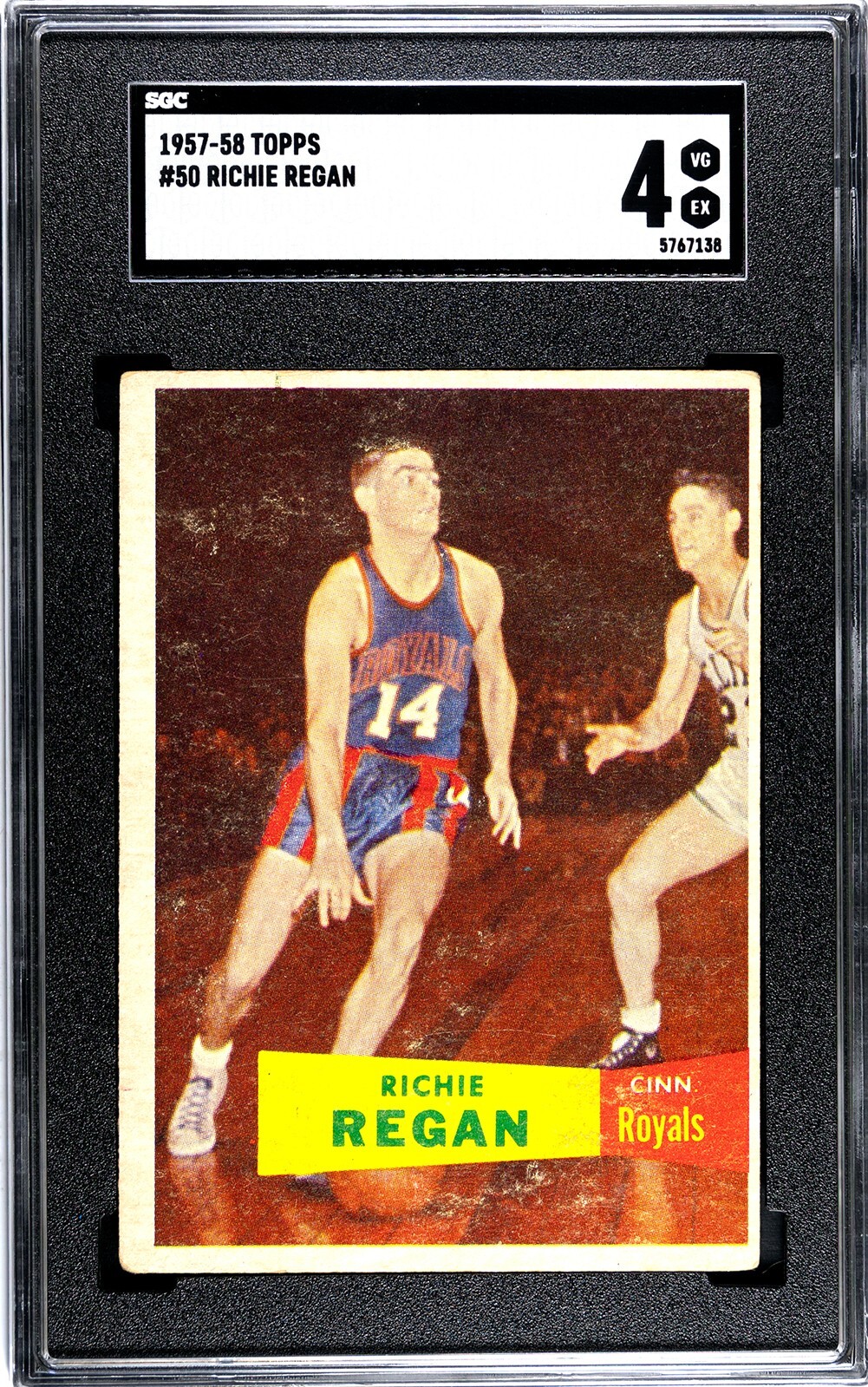 1957-58 Topps RICHIE REGAN ROOKIE Royals #50 SGC 4 VG/EX **GRADED SET BREAK**
