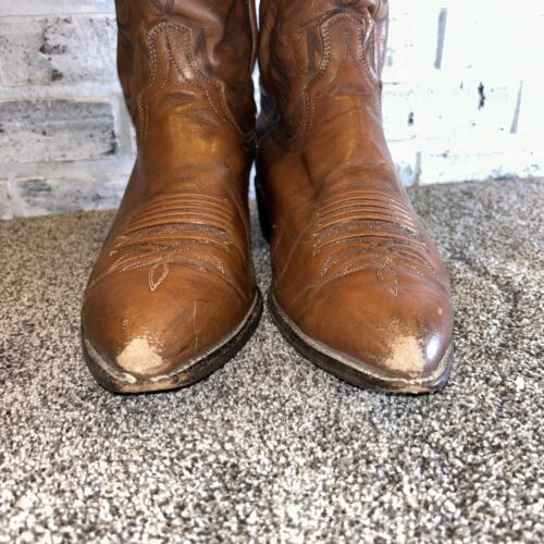 Stivali da cowboy western rodeo Dan Post da uomo 10,5 EW in pelle marrone 161071 - Foto 3 di 14