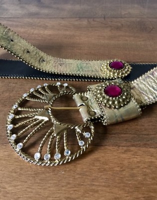 Leatherock Swarovski crystal belt S s-l400.jpg main image 4