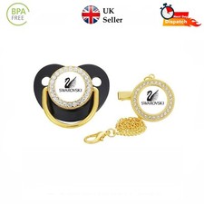 Baby dummy pacifier with chain and clip logo bling 0-6 months Pacifier BPA free